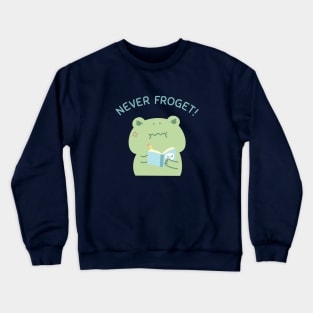 Angry Frog Never Froget Revenge Book Crewneck Sweatshirt